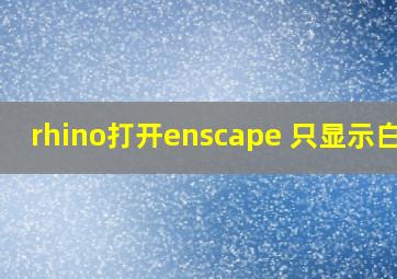 rhino打开enscape 只显示白模